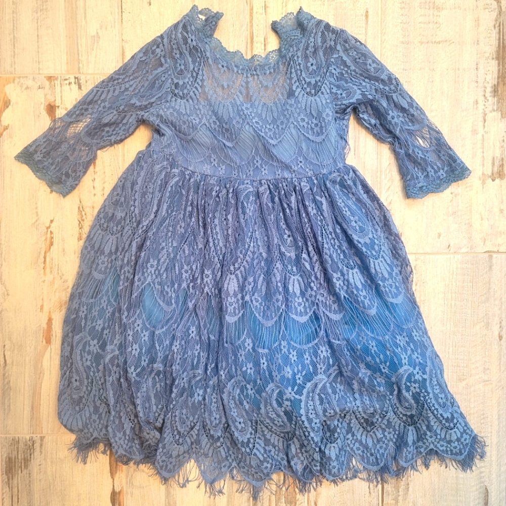 Trish Scully Lace Dress Light Blue size 5
